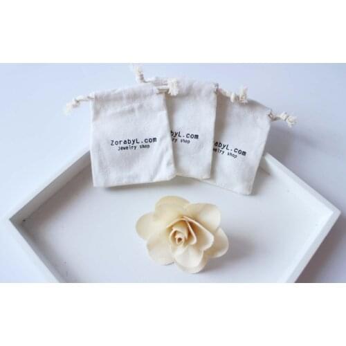 Customized Logo cotton gift Bags Gift Jewellry drawing Pouch