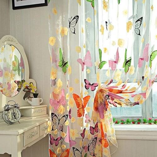Yarn Tulle Curtain Customize Curtains For Living Window Curtain Romantic Butterfly Curtains Screening For Living Room Home Decor