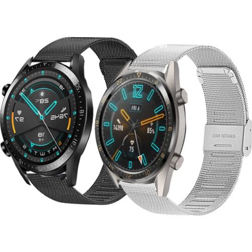 Stainless steel watchstrap for Huawei Watch GT GT2 42mm 46mm watchband wristband Milanese Bracelet 22mm 20mm for Samsung Gear s3