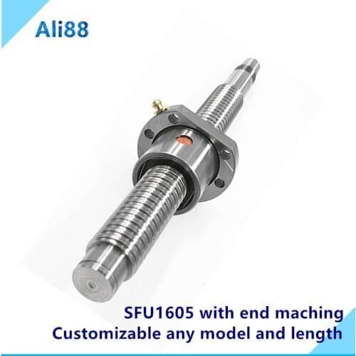 C7 cold roller ball screw SFU1605 L1200/1250/1300/1350/1400mm RM1605 ballscrew+1605 single ball nut with BK/BF12 end machining