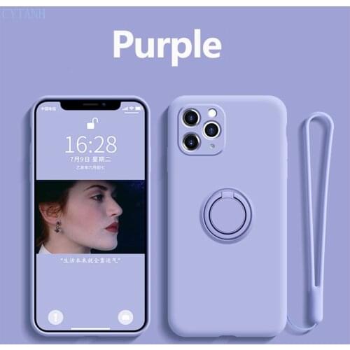 Luxury Magnetic Ring Holder Silicone Case For Apple iPhone SE 2020 6 6S 7 8 Plus 11 12 Pro X S Max XR Soft Lanyard Phone Cover