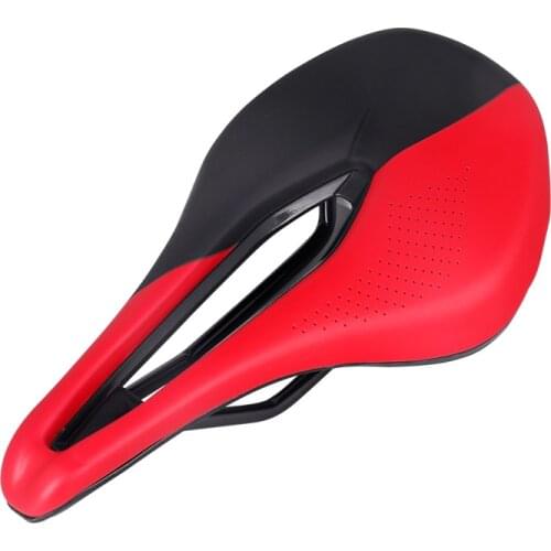 Deemount Bicycle Saddle MTB Road Bike Front Seat PU Foam Cushioned CR-MO Bow Mid Hollow Twin Tail Shock Absorption