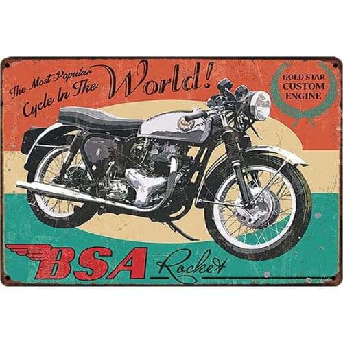 Retro Motorcycle Garage Vintage Tin Sign Metal Plate Wall Bar Cafe Home Art Craft Decor 30X20CM XR2317