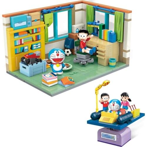 Highly Restored Doraemon Nobita Nobis`s Room Assembly Time Machine Model Building Blocks Kit Bricks Classic Sets Kids Toys Gift