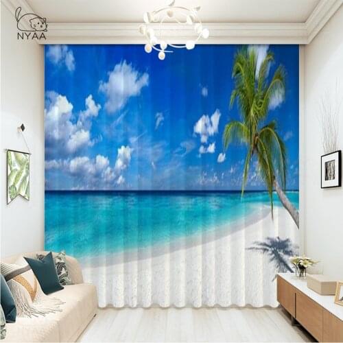 Paradise Sunny Beach Beaded Curtain Cafe Tropical Palms Cornices For Curtains On Windows Curtains Child Room Micro Shading