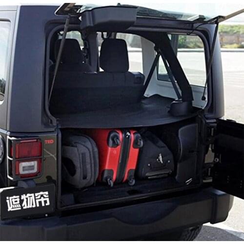 Car Rear Trunk Security Shield Cargo Cover For 14-17 JEEP Wrangler 2014 2015 2016 2017