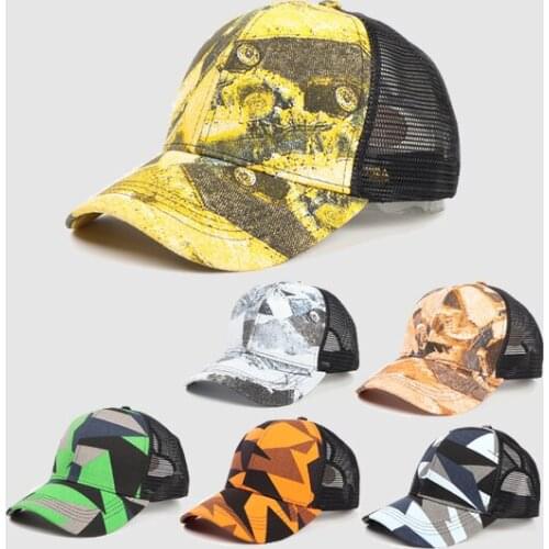Womens Baseball Cap Fashion Camouflage Printed Hat Breathable Ponytail Baseball Caps Mens And Womens Sunscreen Hat
