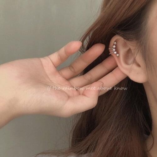Korean Trend Zircon Small Ear Cuffs For Women Cute Earcuff Dainty Clip on Earrings Statement No Pierced Girls Punk Jewelry 2021