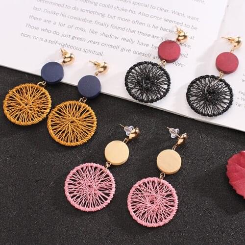 2020 Luxury Fashion Simple Big Round Earrings For Women Fashion Korean Style Hollow Mesh Drop Earrings Jewelry
