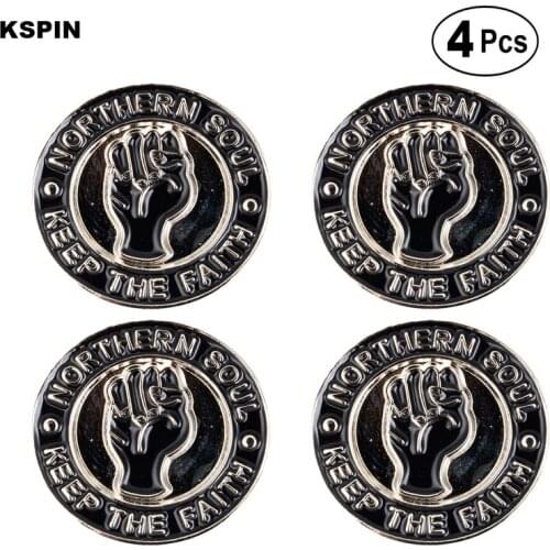 Northern Soul Lapel Pin Badge Brooch Icons 4pcs