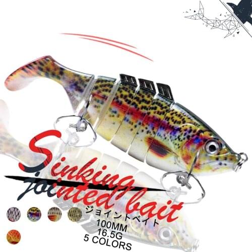 1PCS 100MM 16.5G 6 Segment Multi Section Bait Sinking Wobblers Fishing Lures Artificial Bait Minnow Swimbait Fishing Tackle