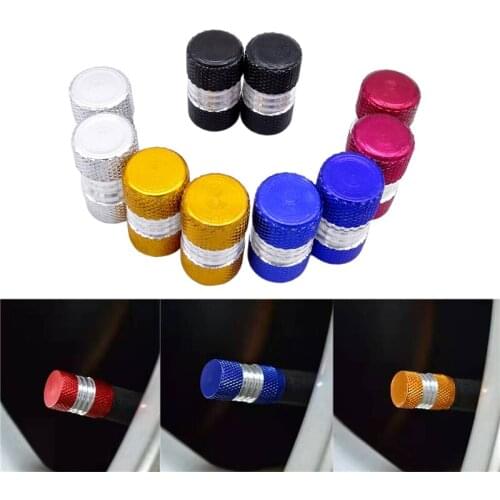 2 Pcs Universal 5 Color Car Motorbike Bike Aluminium Tyre Wheel Stem Air Valve Dust Caps Covers Black/Red/Yellow/Blue/Silve