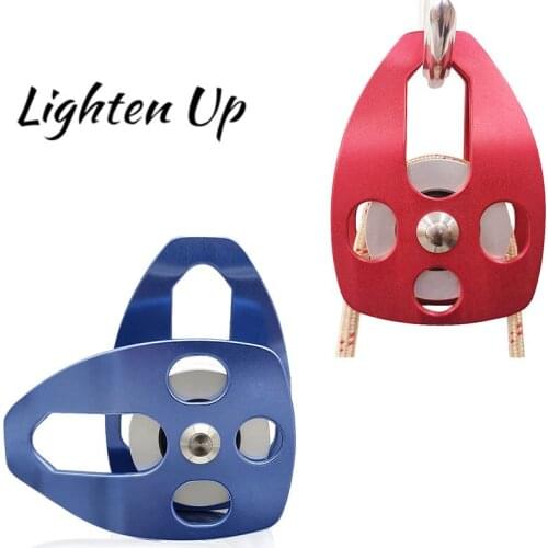 32KN Side Plate Climbing Pulley Aluminum Climbing Single Sheave Fixed Safety Pulley Rock Climbing High Altitude Rescue Accessory