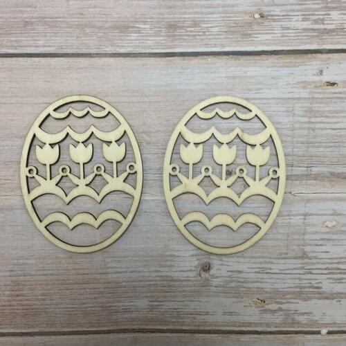 50pcs laser cut Tulip flower fashion shapes wood products holiday decorations