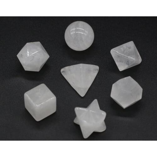 7Pcs/Set Natural Stone Platonic Solids Octahedron Home Ornament Jades for Fashion Office Decorations Jewelry Making Supplies
