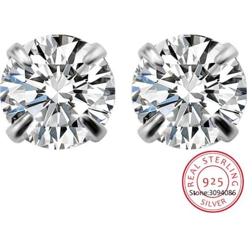 925 Sterling Silver Dazzling CZ Zircon Stud Earrings For Women Girl Girlfriend Daily Jewelry Gift CTE166