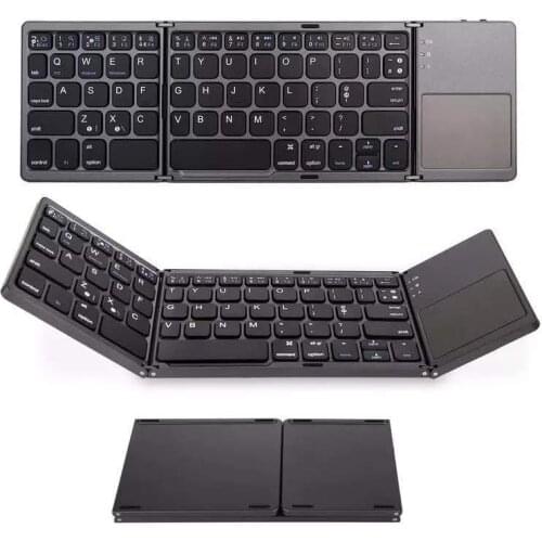 Keyboard Wireless Foldable Touchpad Keypad Compatible For iPad iPhone Tablet folding Rechargeable keyboard with Touchpad