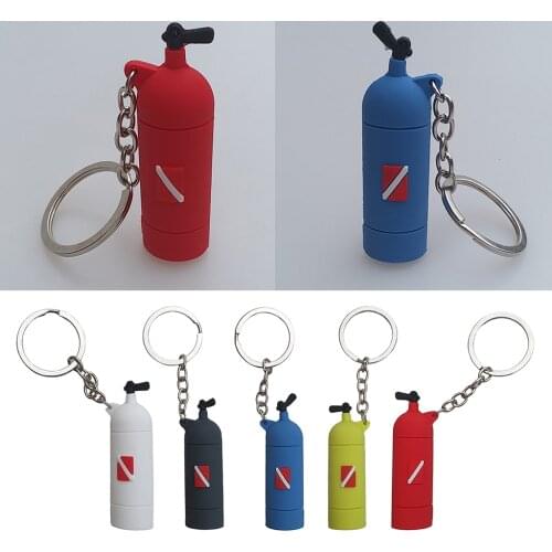 Key Chain Holder Keyring Novelty Dive Tank Shape Heavy Duty Portable Multiple Colors Dive Air Cylinder Keychain Keyring