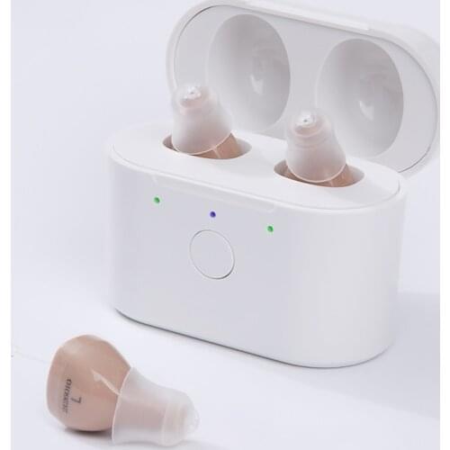 Digital hearing aid Mini rechargeable invisible adjustable sound amplifier portable hearing aid earphones for the deaf elderly