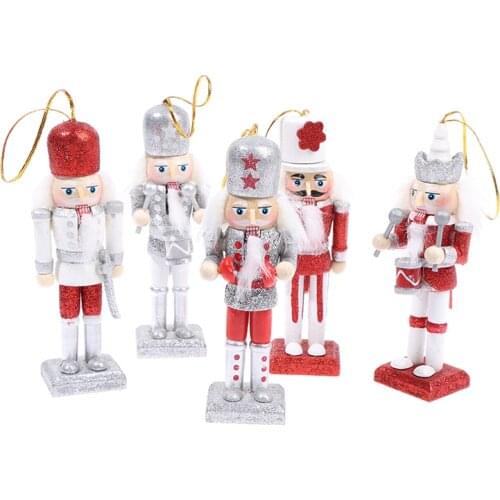 Wooden Nutcracker Solider Figure Puppet Doll Handcraft For Children Gifts Christmas Home Office Decor