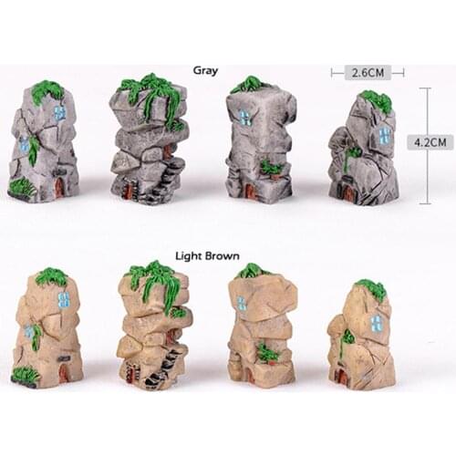 Resin Crafts Stone Castle Model Micro Fairy Garden Miniature Lovely Realistic Building DIY Accessories Decoration