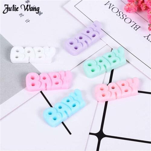 Julie Wang 10pcs Mixed Resin Charms Flatback Cabochon Craft BABY Foot Prints Phone Decor Stationery Box DIY Accessory 28*11*3mm