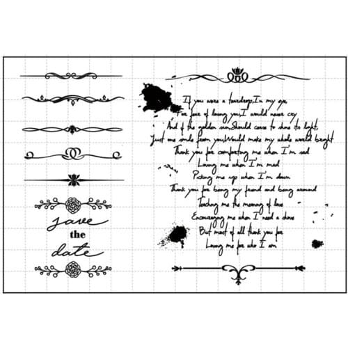 Love poems Clear Stamps Silicone Seal for DIY Scrapbooking Card Rubber Stamps Making Photo Album Handemade Crafts Decoration