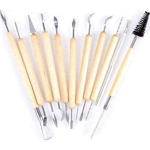 11Pcs Clay Sculpting Kit Sculpt Smoothing Wax Carving Pottery Ceramic Tools Polymer Shapers