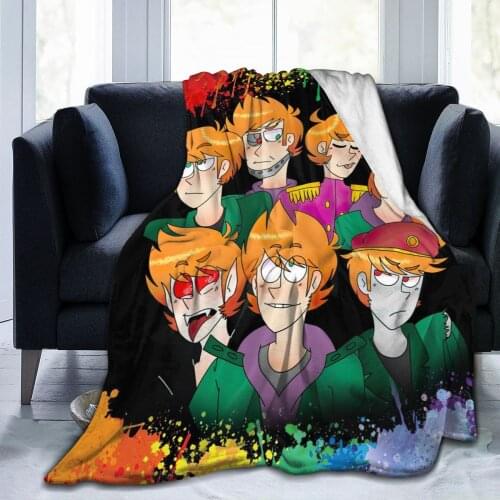 3D-Printed Blanket Eddsworld Flannel Blanket Bed Throw Soft Cartoon Printed Bedspread Bedspread Sofa Gift