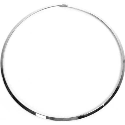 DoreenBeads 304 Stainless Steel Wire Collar Neck Round Circle Torque Necklace Dull Silver Color 45.5cm(17 7/8") long, 1 Piece