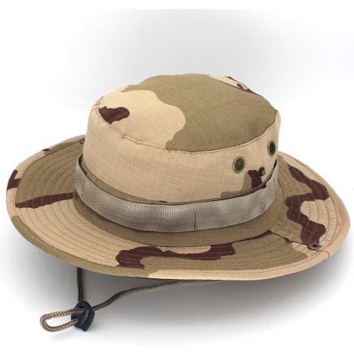 Bucket Hats Military Camouflage Jungle Camo Fisherman Hat Sun Fishing Bucket Hat Camping Caps Cotton Caps Outdoor Hiking Safari
