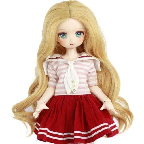 Aidolla 1/3 1/4 1/6 BJD Doll Wig Middle Length Curly Hair Big Roll Wavy Wig High Temperature Doll Accessories For DIY BJD Doll