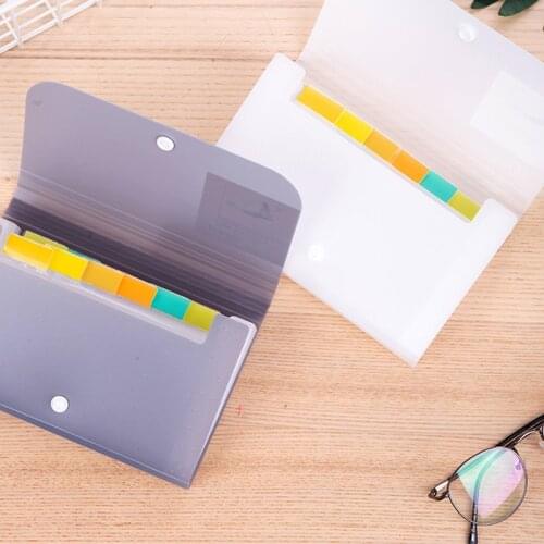 1pc Plastic A6 File Folder Document Organizer Receipt File Expanding Wallet 13 Pockets Bill Folders Paper Holder Office Supplies
