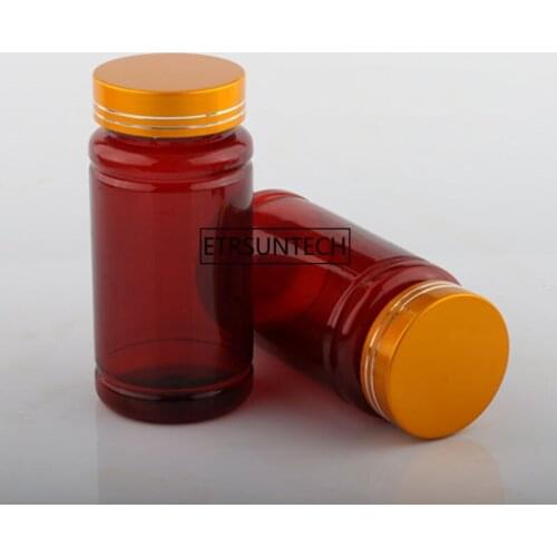 Empty Medicine Capsules Refillable Bottle, Brown Convenient Tablets/Pills Packing Container F2028