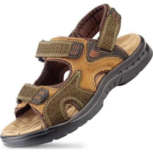 Genuine Leather Men Sandals Summer Men Beach Sandalias Man Fashion Slippers Outdoor Casual Sneakers