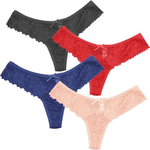 Sexy Full Lace Thong Breathable Transparent Perspective Panties Female Temptation High Quality Underpant V-string Tanga lenceria