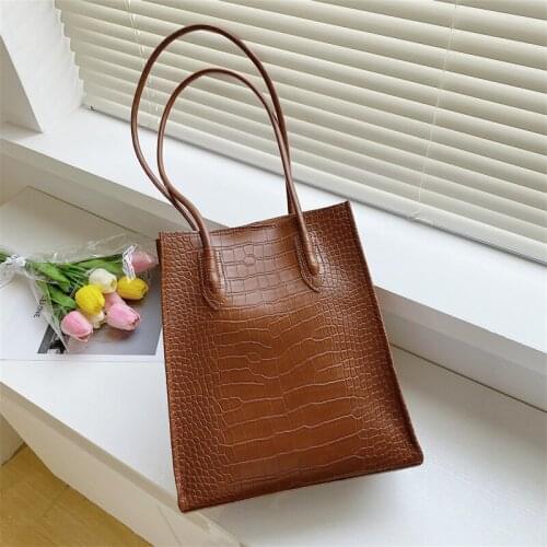 Crocodile Pattern Pu Leather Shopping Bag Female Handbag Large Capacity Shoulder Bags for Women 2021 New Design Handbags Tote