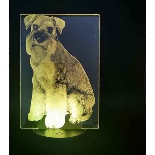 Kids Night Light LED Pet Dog 3D Desk Lamp Schnauzer USB Nightlight Touch Switch Smart Phone Control Child Friends Cute Gift