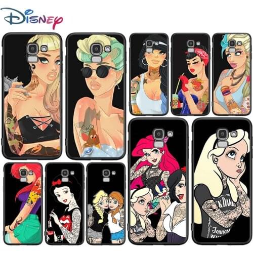 Tattoo Princess for Samsung Galaxy J2 J3 J4 Core J5 J6 J7 J8 Prime duo Plus 2018 2017 2016 Soft Black Phone Cover