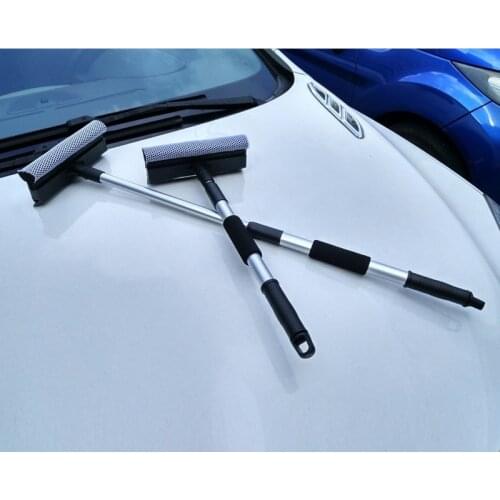 Telescopic Wipe Glass Cleaner Double-side Telescopic Rod Window Cleaner Squeegee Wiper Brush Glass Cleaning Tool