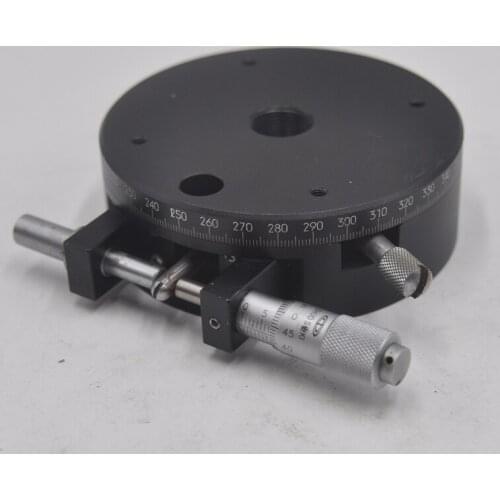 CHOU RS-911 Manual Precision Optical 360 ° Coarse Micrometer Fine Tuning Rotary Table Aluminum With Base Plate