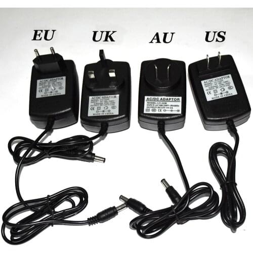 12V 2A AC DC Adapter Power Supply to DC 5.5mm2.1mm Plug 12 Volt 2 Amp Universal Power Supply Wall Plug for LCD LED Light Strip
