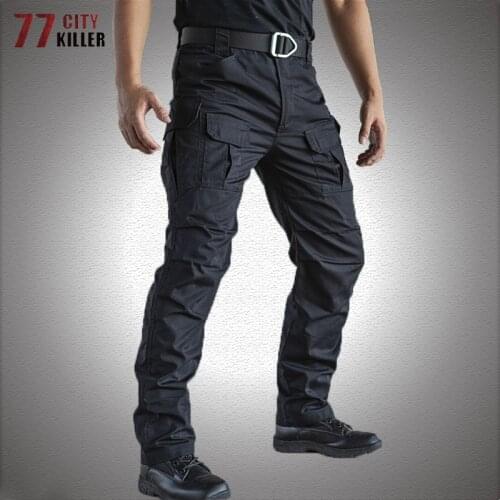 Waterproof Tactical Pants Men Stretch SWAT Combat Joggers Male Multi-pocket Military Rip-Stop Trousers Mens Cotton Cargo Pants