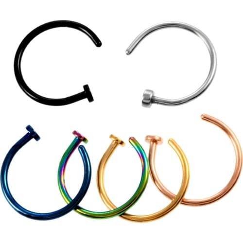 1PC Stainless Steel Women Nostril Nose Hoop Stud Rings Clip On Nose Rings Fake Nose Earring Piercing Fashion Jewelry