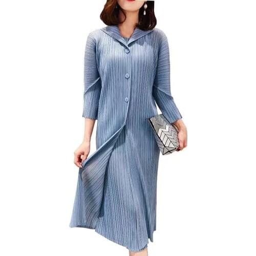 Women Pleated Fashion New Tidal Fake Two Pieces Loose Dress