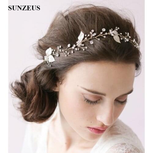 Golden Ribbons Bridal Hat Luxurious Wedding Hair Accessories Sparkly Beaded Rhinestone Headpiece tocados de pelo para bodas S802