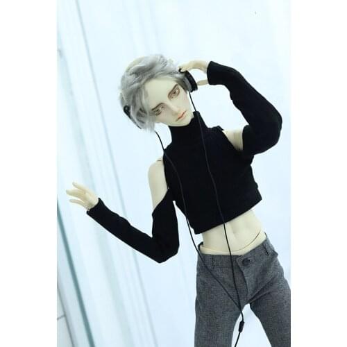 1/3 1/4 Uncle size BJd.SD doll jacket T-shirt Black turtleneck waist-revealing off-the-shoulder knit sweater doll accessories
