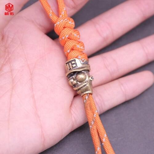 1PCS DIY Knife Bead Paracord Pendant Retro Brass Baseball Kid Outdoor Tool Survival Parachute Bead