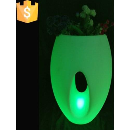 LED Flower pots light up led planter pot decoration indoor colorful plastic led light flowerpots Free shipping 1pc