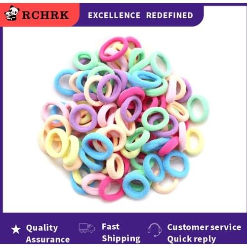100pcs Hair Ornaments Mix Colors Rubber Scrunchie Elastic Hair Bands/Ties/Rope Headwear Gum Hairband Headband Hair Accessories